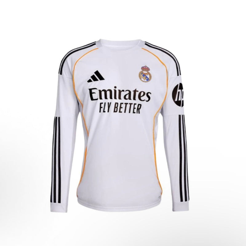 Adidas Real Madrid 25/26 Long Sleeve Home Authentic Jersey