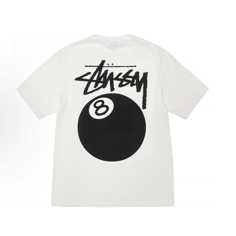 Stussy 8 Ball Pigment Dyed White Tee