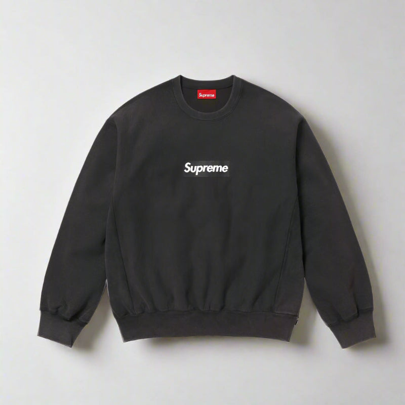 Supreme SS25 Washed Box Logo Crewneck -BLACK