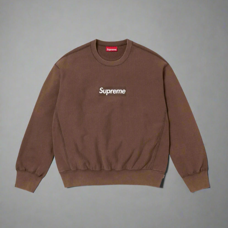 Supreme SS25 Washed box Logo Crewneck - BROWN
