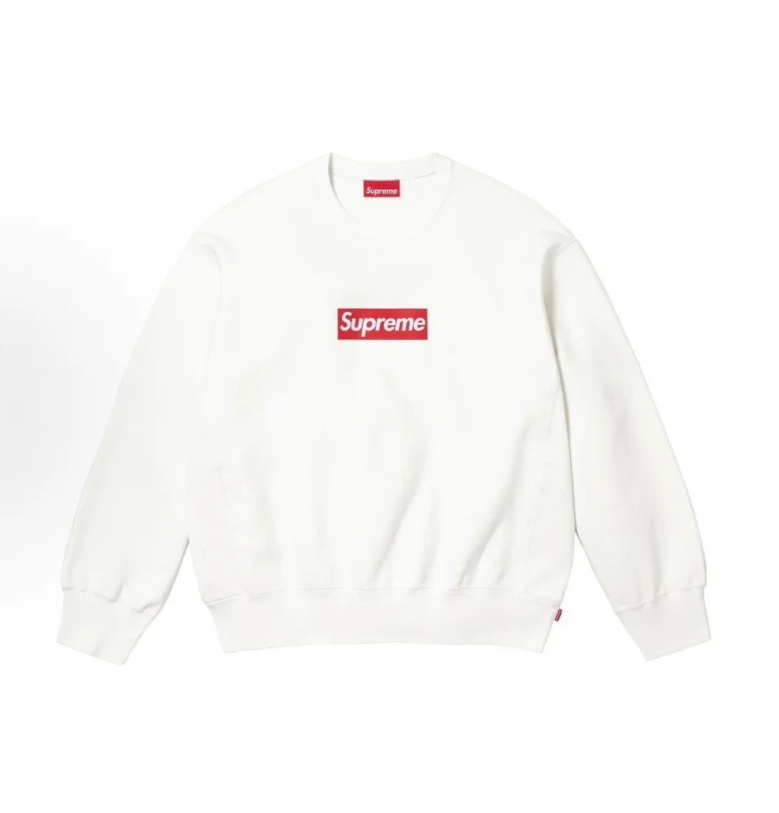 Supreme SS25 Washed box Logo Crewneck - WHITE